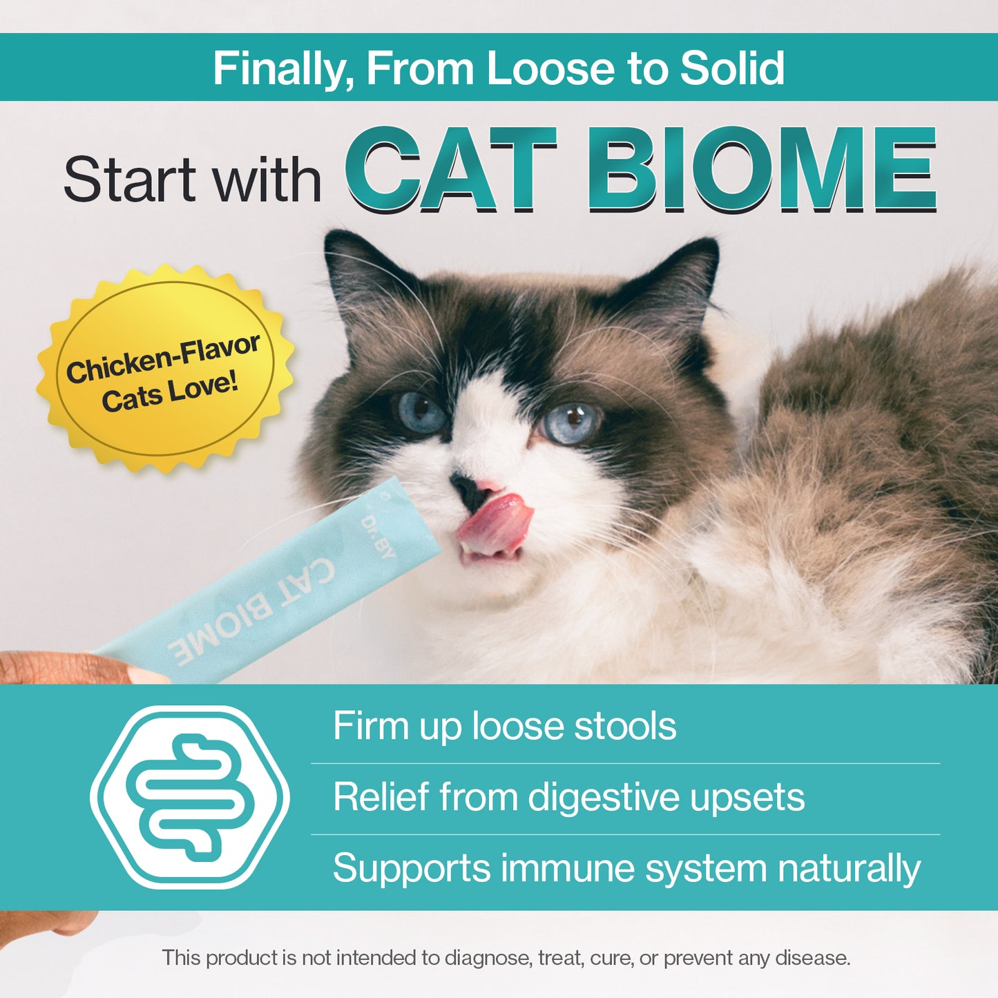 Doctor By Cat Biome Cat Probiotics - Digestive & Gut Support for Cats, Diarrhea Relief, Immunity Booster