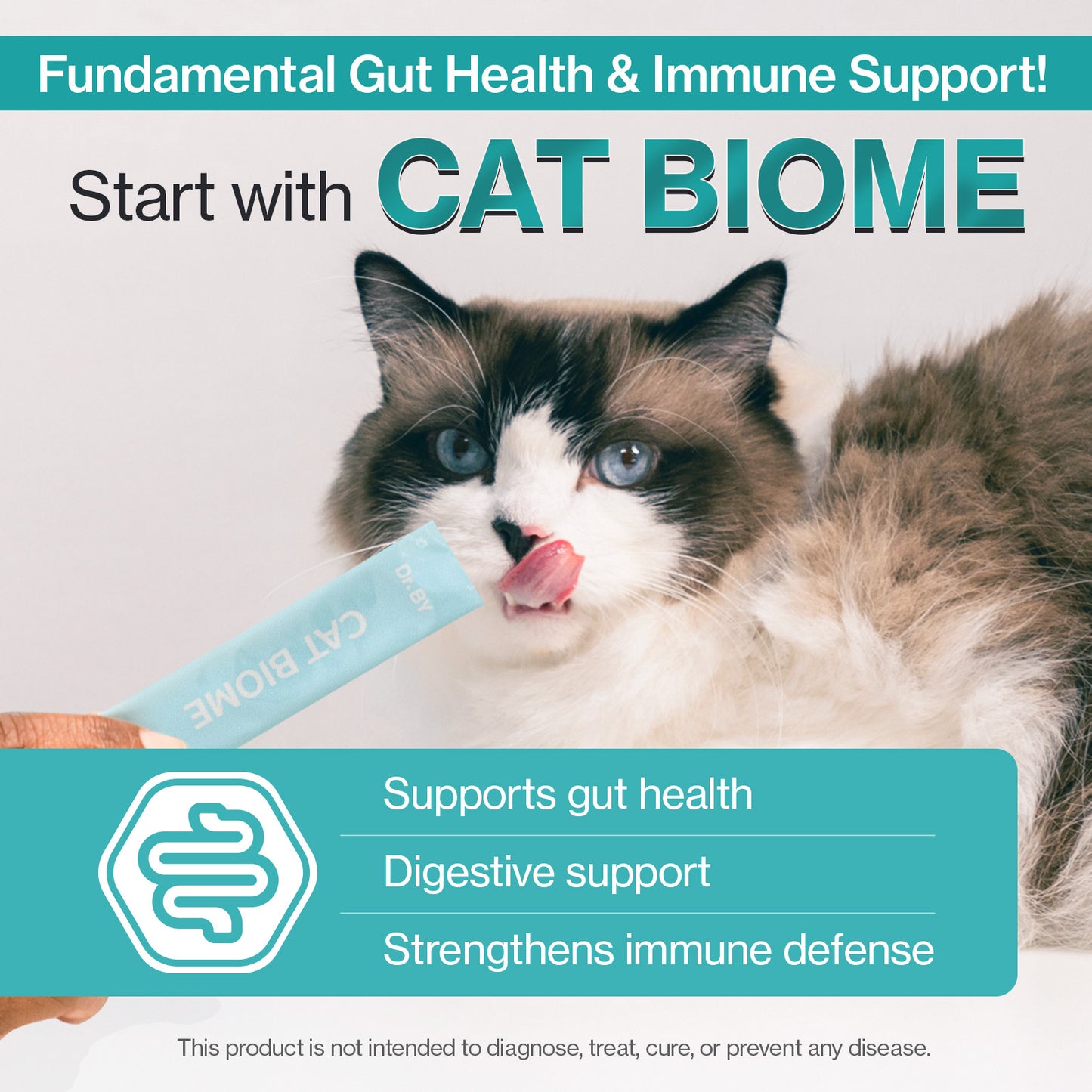 Doctor By Cat Biome Cat Probiotics - Digestive & Gut Support for Cats, Diarrhea Relief, Immunity Booster
