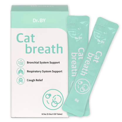 Dr. BY Cat Breath is a respiratory health supplement designed to support cats' bronchial and respiratory systems while providing cough relief.