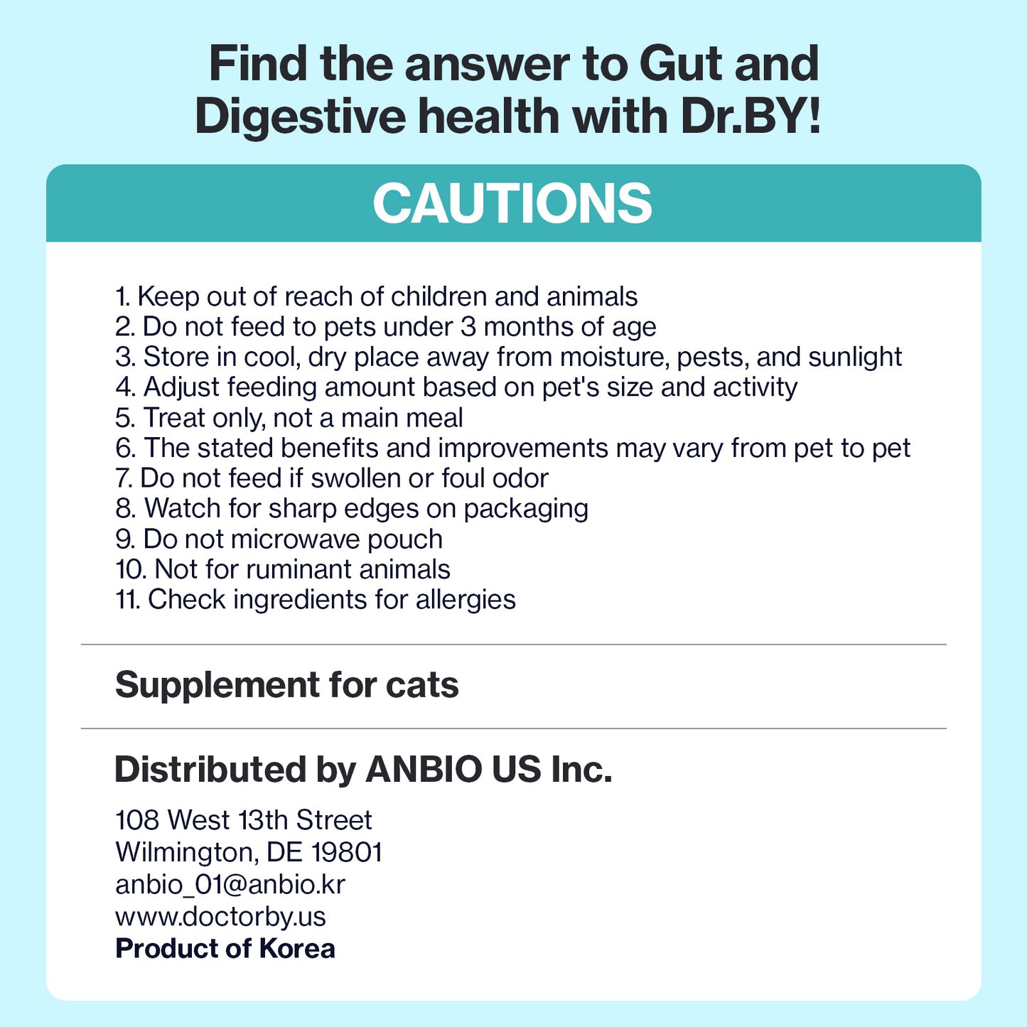 Doctor By Cat Biome Cat Probiotics - Digestive & Gut Support for Cats, Diarrhea Relief, Immunity Booster