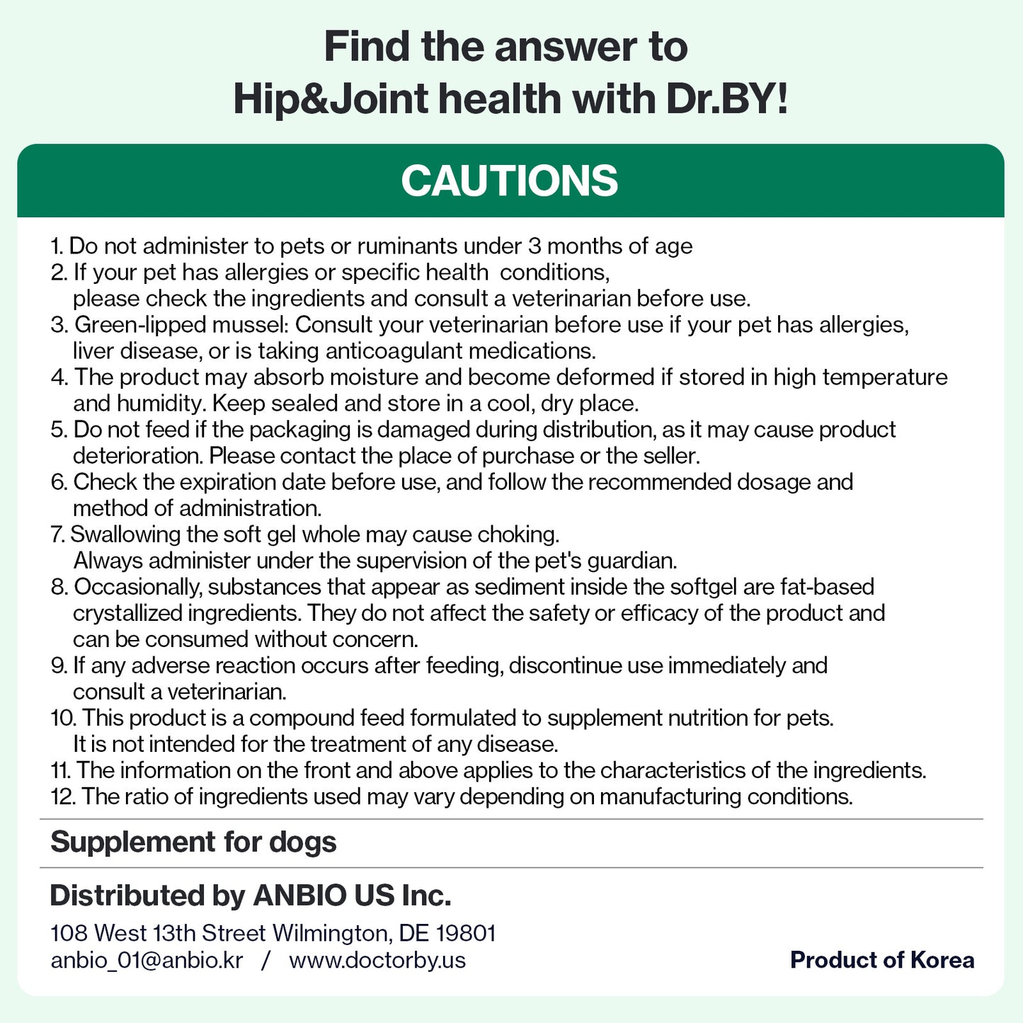 Doctor By Hip&Joint Swift for Dogs - Advanced Joint & Cartilage Support Supplement