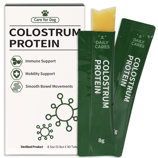 This colostrum protein supplement for dogs supports immune health, mobility, and smooth bowel movements, ensuring overall well-being.