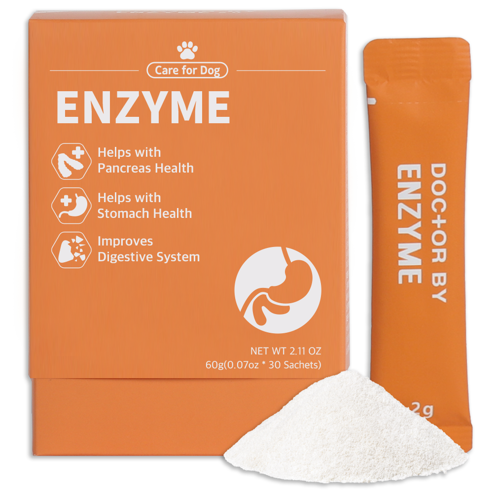 Dr.BY Enzyme supplement for dogs supports pancreas and stomach health while improving digestion, providing essential enzymatic support for optimal gut function.