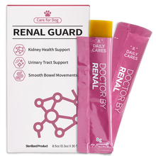 DOCTOR BY Renal Guard is a dog supplement designed to support kidney health, urinary tract function, and smooth bowel movements for overall well-being.