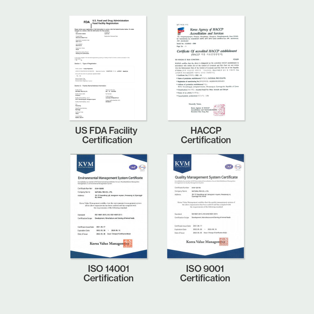 Dr. BY produces pet supplements in FDA, ISO, and HACCP-certified facilities, ensuring strict sterilization and safety standards. With a commitment to hygiene and transparency, Dr. BY guarantees high-quality, safe pet health products.